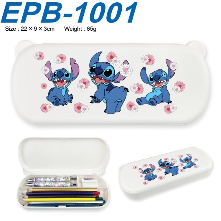 Lilo & Stitch Anime peripheral UV printed PP material stationery box 22X9X3CM