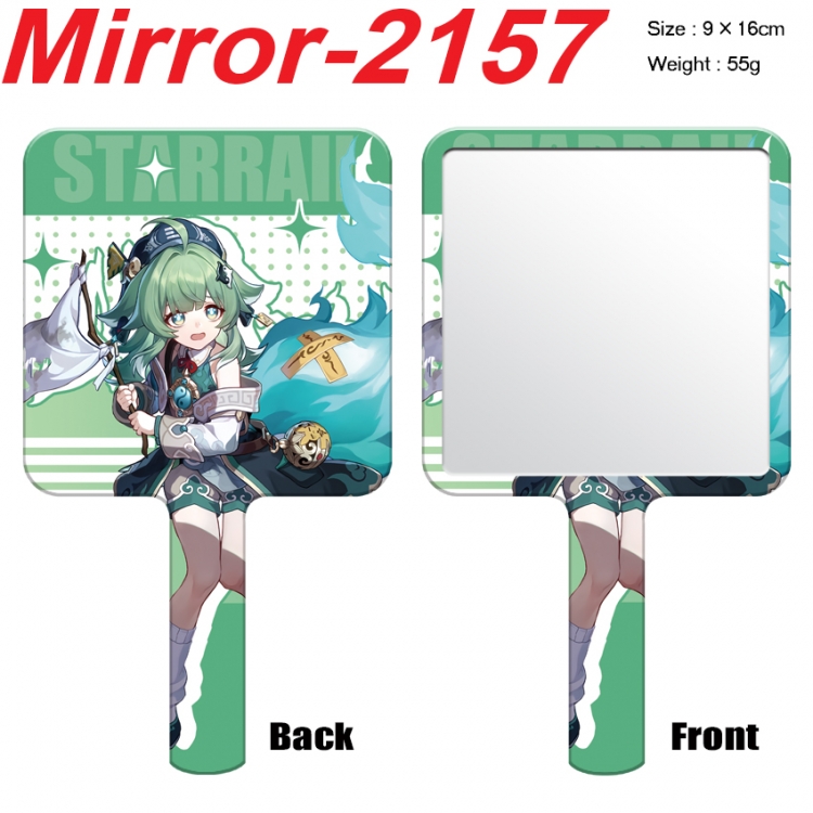 Honkai: Star Rail Anime peripheral UV printing handle small mirror portable makeup mirror 9x16cm