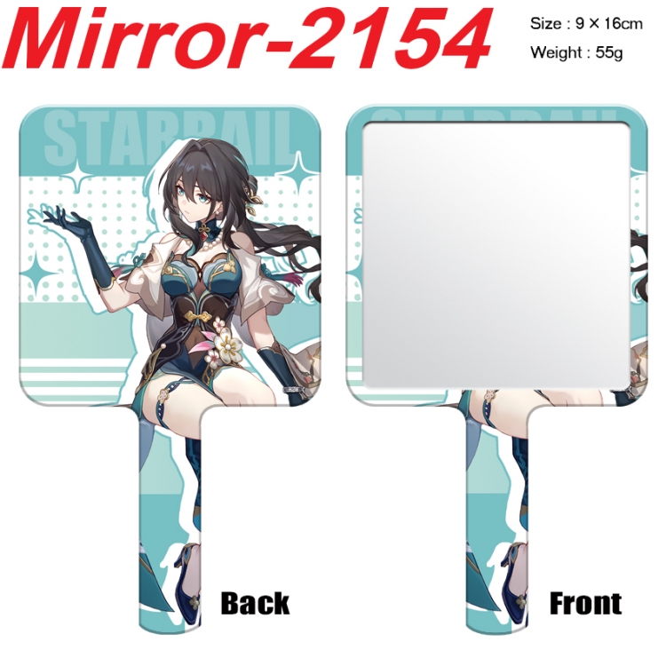 Honkai: Star Rail Anime peripheral UV printing handle small mirror portable makeup mirror 9x16cm