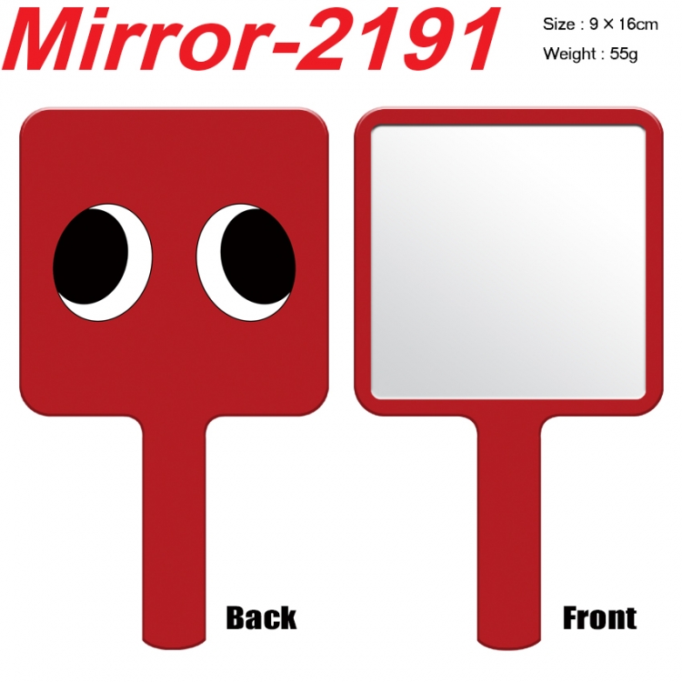 Rainbow Friend Anime peripheral UV printing handle small mirror portable makeup mirror 9x16cm