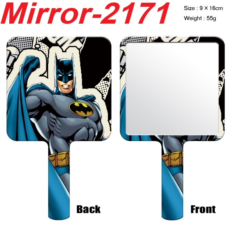 Superheroes Anime peripheral UV printing handle small mirror portable makeup mirror 9x16cm