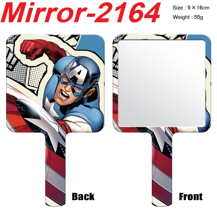 Superheroes Anime peripheral UV printing handle small mirror portable makeup mirror 9x16cm