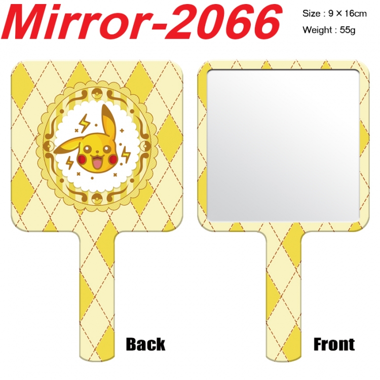 Pokemon Anime peripheral UV printing handle small mirror portable makeup mirror 9x16cm