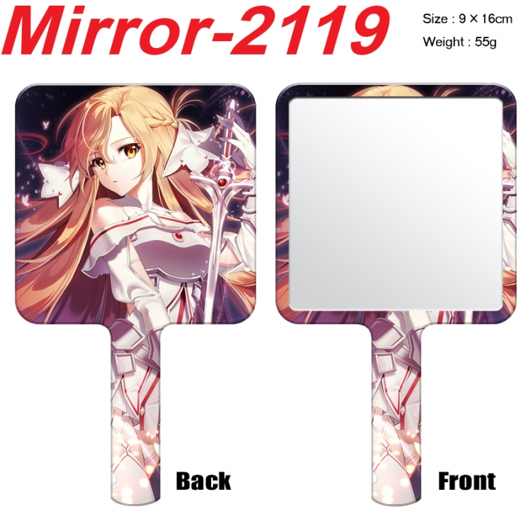 Sword Art Online Anime peripheral UV printing handle small mirror portable makeup mirror 9x16cm