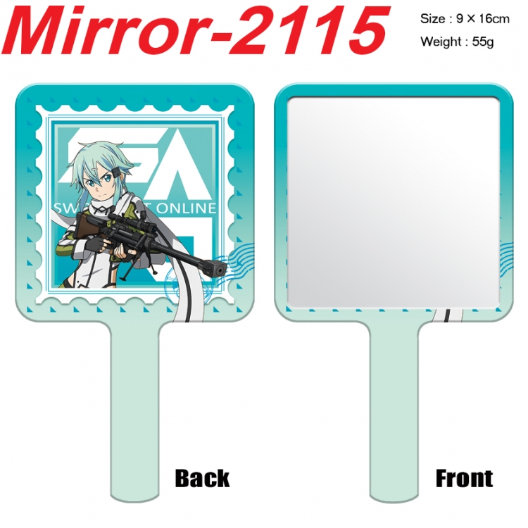 Sword Art Online Anime peripheral UV printing handle small mirror portable makeup mirror 9x16cm