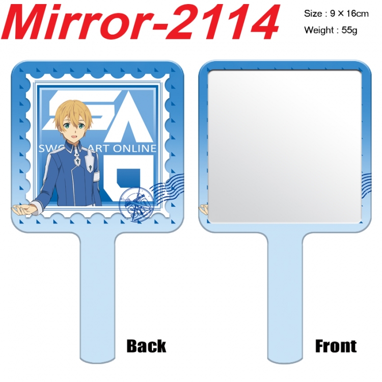 Sword Art Online Anime peripheral UV printing handle small mirror portable makeup mirror 9x16cm