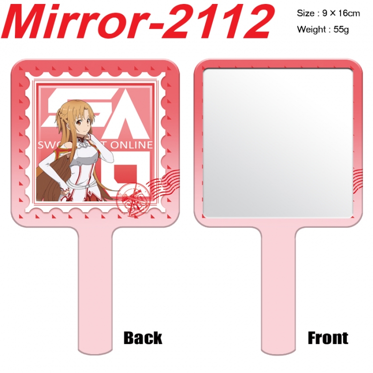 Sword Art Online Anime peripheral UV printing handle small mirror portable makeup mirror 9x16cm