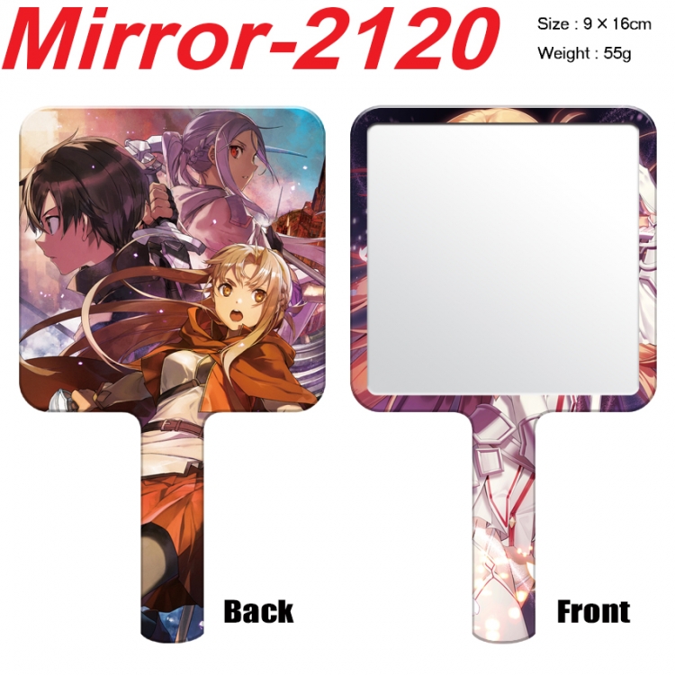 Sword Art Online Anime peripheral UV printing handle small mirror portable makeup mirror 9x16cm