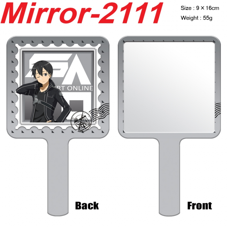 Sword Art Online Anime peripheral UV printing handle small mirror portable makeup mirror 9x16cm