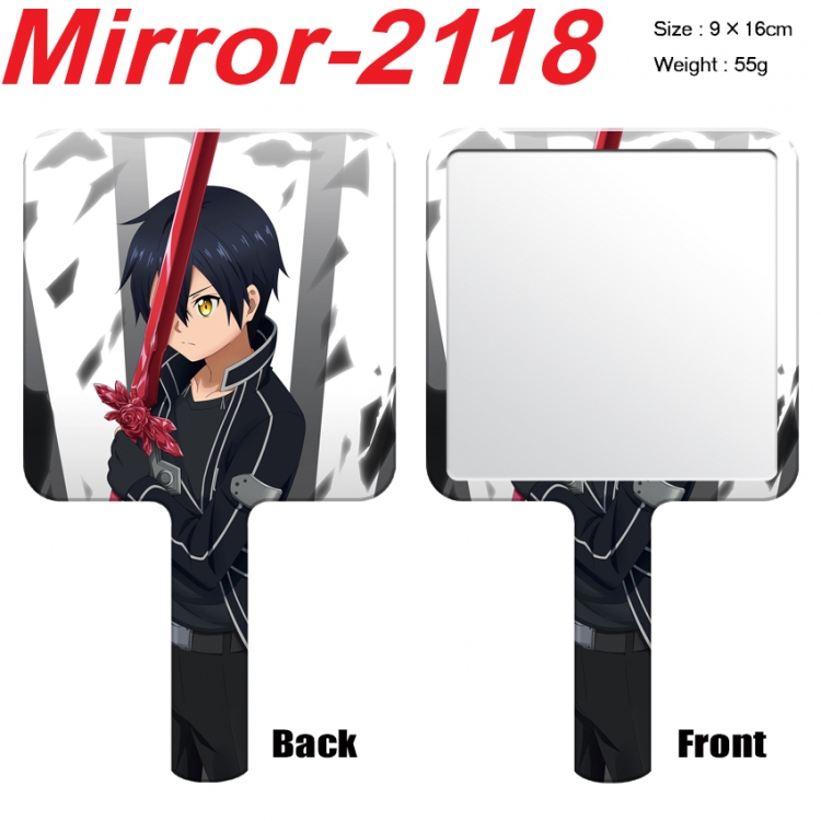 Sword Art Online Anime peripheral UV printing handle small mirror portable makeup mirror 9x16cm