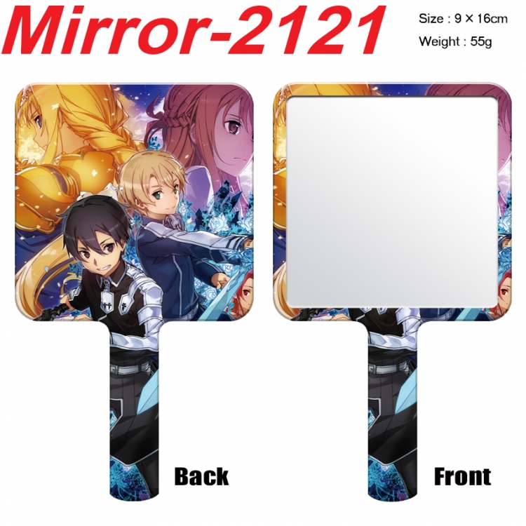 Sword Art Online Anime peripheral UV printing handle small mirror portable makeup mirror 9x16cm