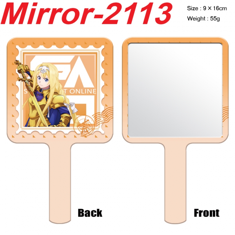 Sword Art Online Anime peripheral UV printing handle small mirror portable makeup mirror 9x16cm