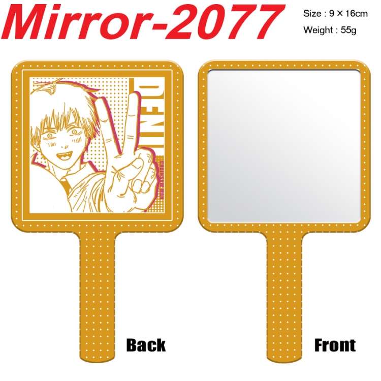 Chainsawman Anime peripheral UV printing handle small mirror portable makeup mirror 9x16cm