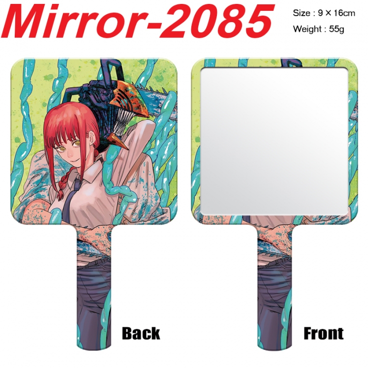 Chainsawman Anime peripheral UV printing handle small mirror portable makeup mirror 9x16cm