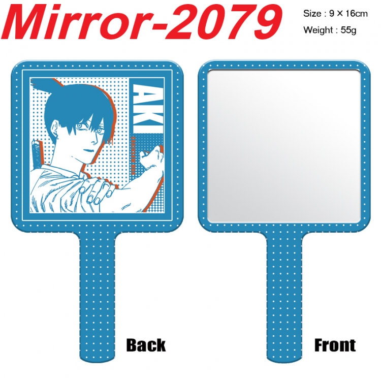 Chainsawman Anime peripheral UV printing handle small mirror portable makeup mirror 9x16cm