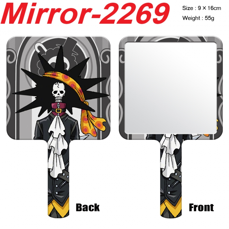 One Piece Anime peripheral UV printing handle small mirror portable makeup mirror 9x16cm