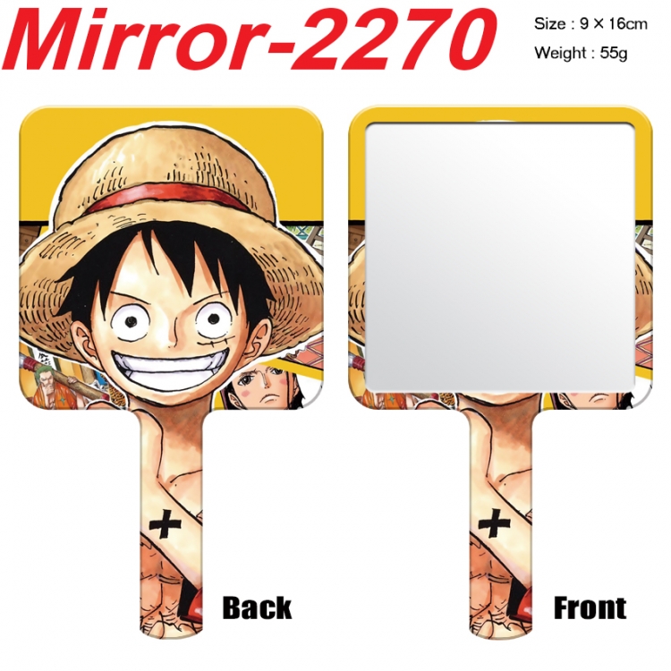 One Piece Anime peripheral UV printing handle small mirror portable makeup mirror 9x16cm