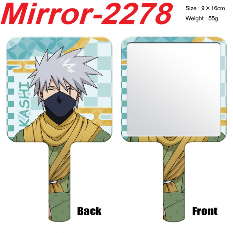 Naruto Anime peripheral UV printing handle small mirror portable makeup mirror 9x16cm