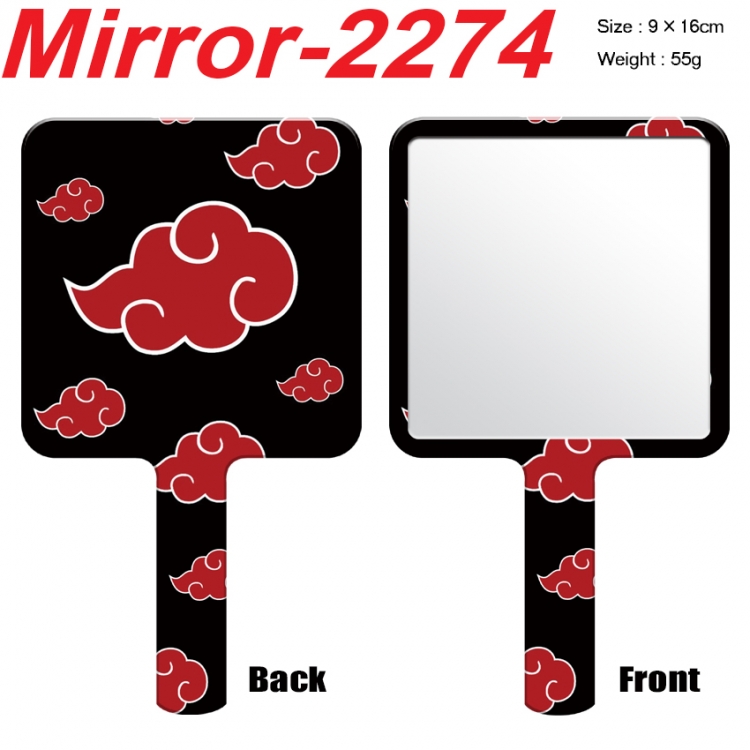 Naruto Anime peripheral UV printing handle small mirror portable makeup mirror 9x16cm