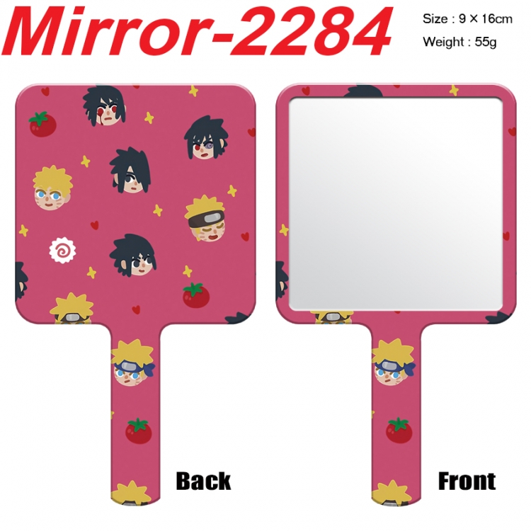 Naruto Anime peripheral UV printing handle small mirror portable makeup mirror 9x16cm