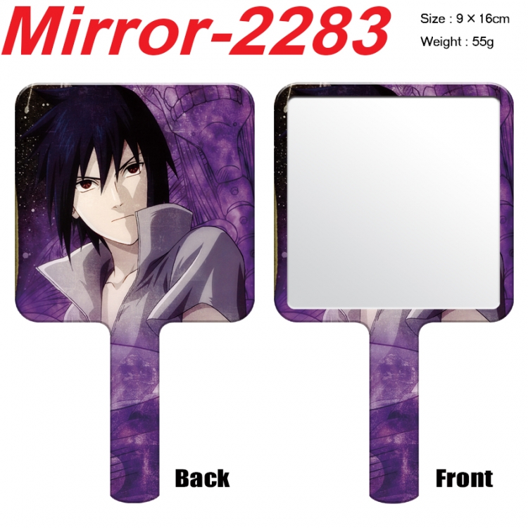 Naruto Anime peripheral UV printing handle small mirror portable makeup mirror 9x16cm