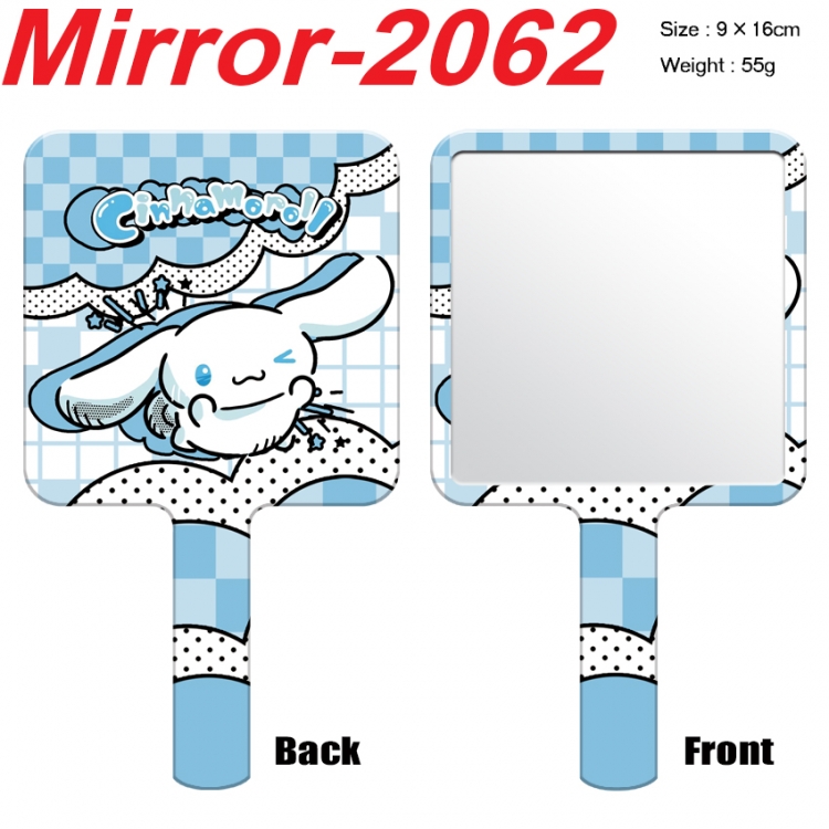 sanrio Anime peripheral UV printing handle small mirror portable makeup mirror 9x16cm