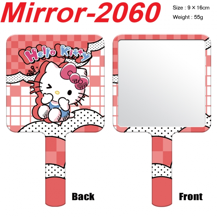 sanrio Anime peripheral UV printing handle small mirror portable makeup mirror 9x16cm