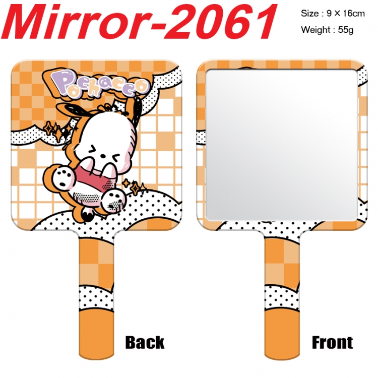 sanrio Anime peripheral UV printing handle small mirror portable makeup mirror 9x16cm