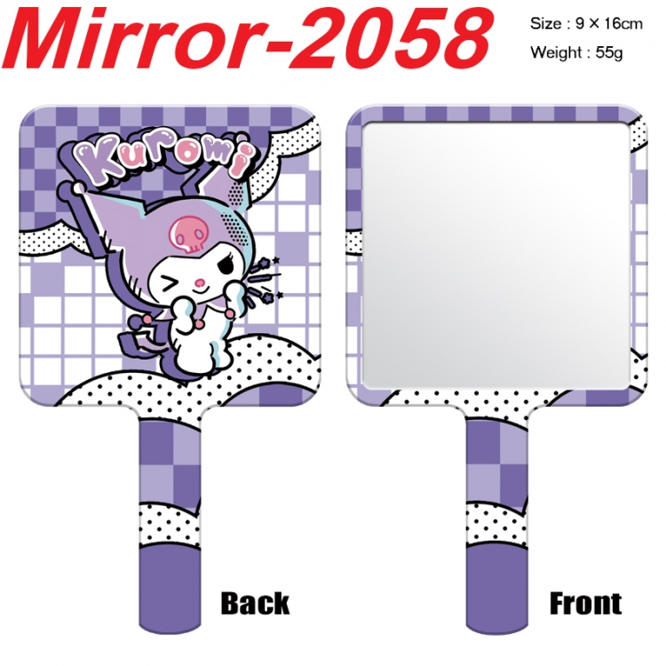 sanrio Anime peripheral UV printing handle small mirror portable makeup mirror 9x16cm