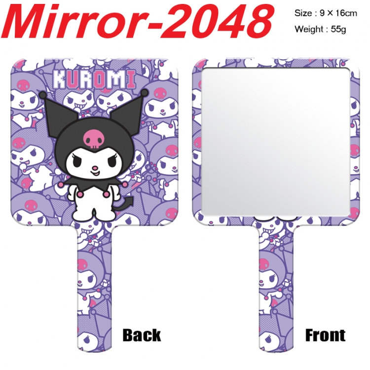 sanrio Anime peripheral UV printing handle small mirror portable makeup mirror 9x16cm