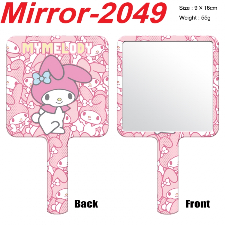 sanrio Anime peripheral UV printing handle small mirror portable makeup mirror 9x16cm
