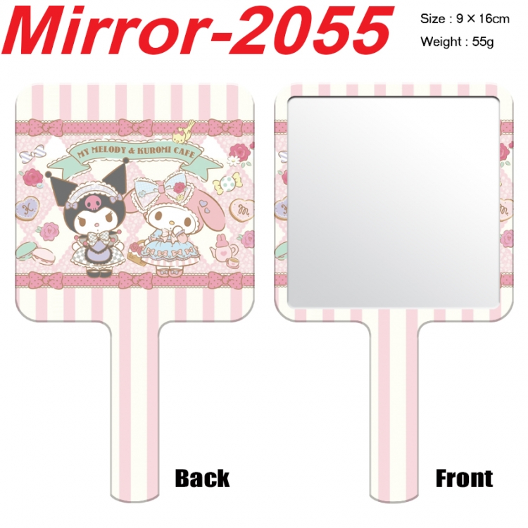 sanrio Anime peripheral UV printing handle small mirror portable makeup mirror 9x16cm