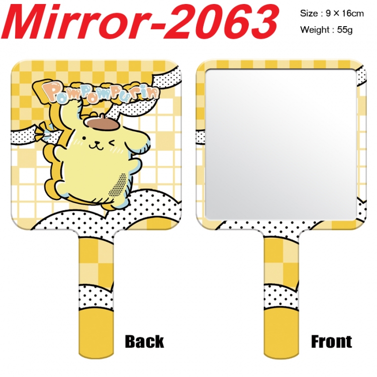 sanrio Anime peripheral UV printing handle small mirror portable makeup mirror 9x16cm