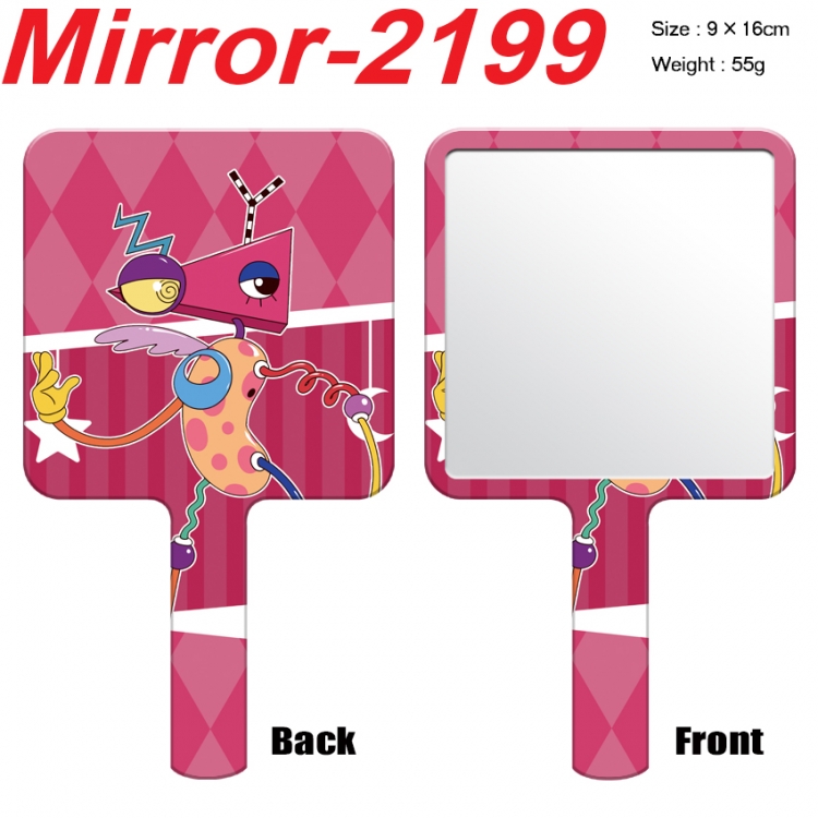 The Amazing Digital Circus Anime peripheral UV printing handle small mirror portable makeup mirror 9x16cm