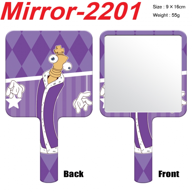 The Amazing Digital Circus Anime peripheral UV printing handle small mirror portable makeup mirror 9x16cm