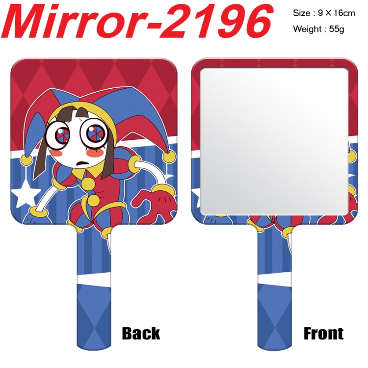 The Amazing Digital Circus Anime peripheral UV printing handle small mirror portable makeup mirror 9x16cm