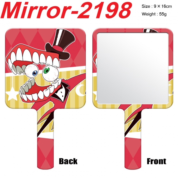The Amazing Digital Circus Anime peripheral UV printing handle small mirror portable makeup mirror 9x16cm