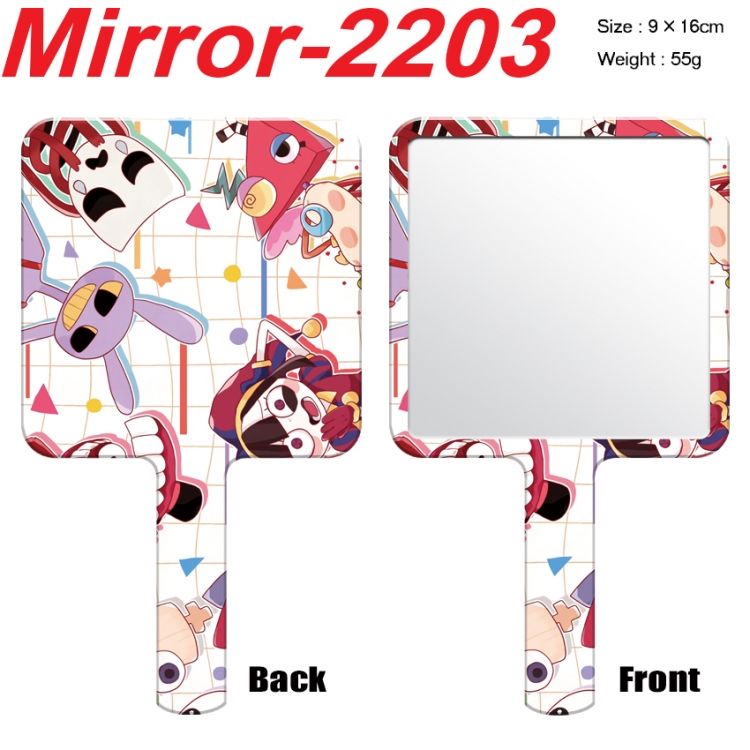 The Amazing Digital Circus Anime peripheral UV printing handle small mirror portable makeup mirror 9x16cm