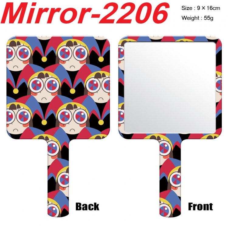 The Amazing Digital Circus Anime peripheral UV printing handle small mirror portable makeup mirror 9x16cm