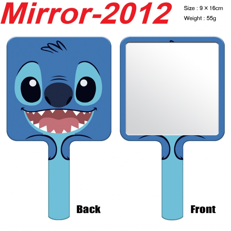 Lilo & Stitch Anime peripheral UV printing handle small mirror portable makeup mirror 9x16cm