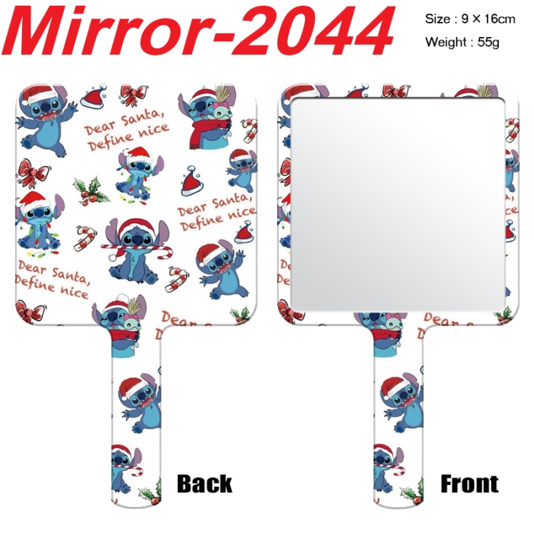 Lilo & Stitch Anime peripheral UV printing handle small mirror portable makeup mirror 9x16cm