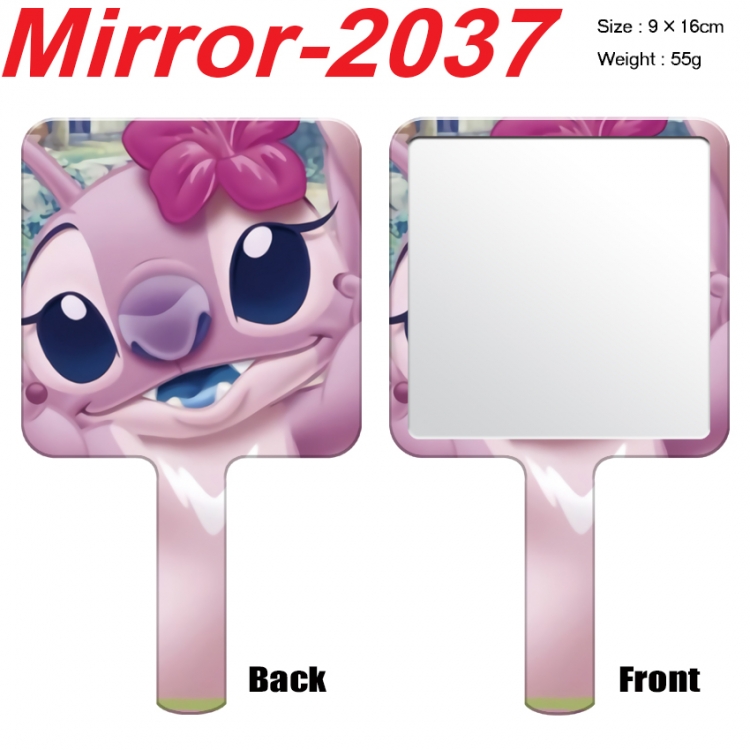 Lilo & Stitch Anime peripheral UV printing handle small mirror portable makeup mirror 9x16cm