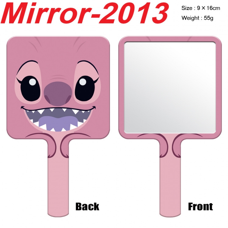 Lilo & Stitch Anime peripheral UV printing handle small mirror portable makeup mirror 9x16cm