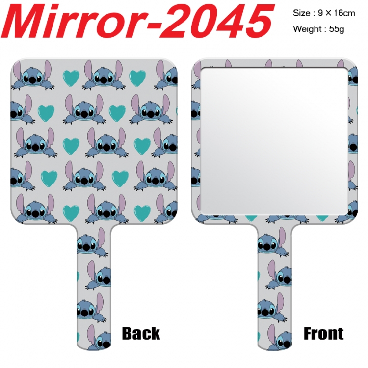 Lilo & Stitch Anime peripheral UV printing handle small mirror portable makeup mirror 9x16cm