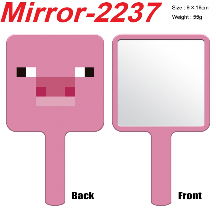 Minecraft Anime peripheral UV printing handle small mirror portable makeup mirror 9x16cm