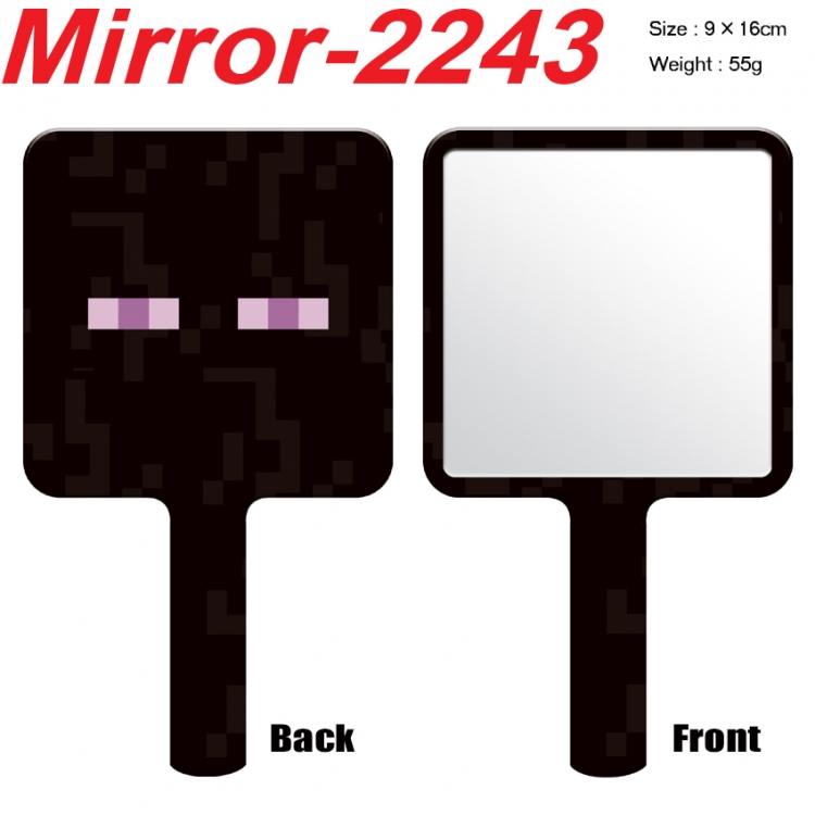 Minecraft Anime peripheral UV printing handle small mirror portable makeup mirror 9x16cm