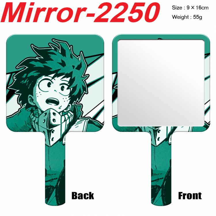 My Hero Academia Anime peripheral UV printing handle small mirror portable makeup mirror 9x16cm