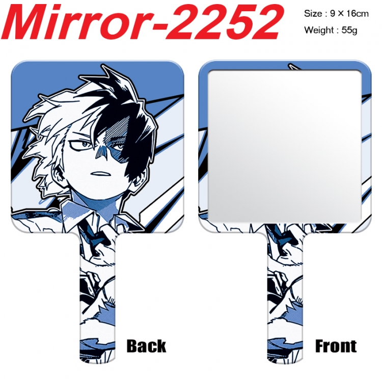 My Hero Academia Anime peripheral UV printing handle small mirror portable makeup mirror 9x16cm