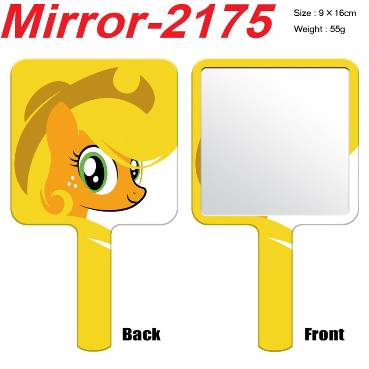 My Little Pony Anime peripheral UV printing handle small mirror portable makeup mirror 9x16cm