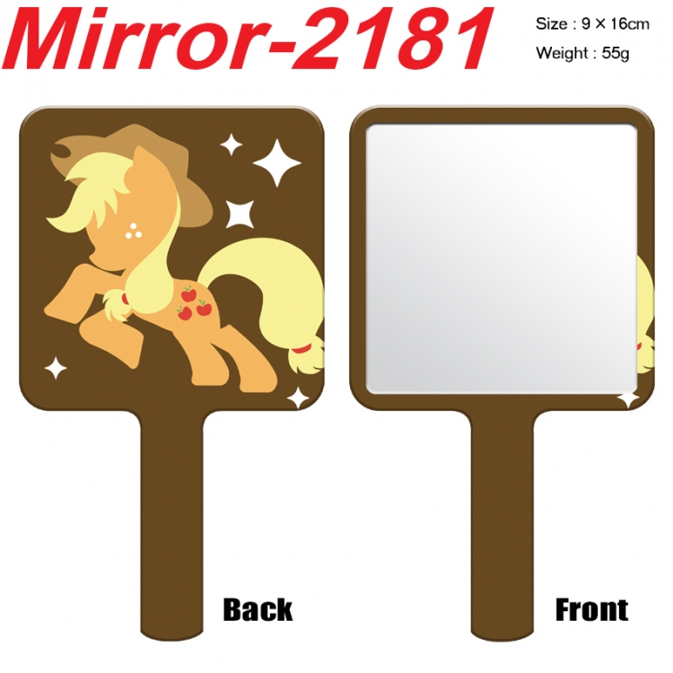 My Little Pony Anime peripheral UV printing handle small mirror portable makeup mirror 9x16cm